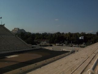 Uitzicht op de Acropolis vanuit het Olympisch stadion